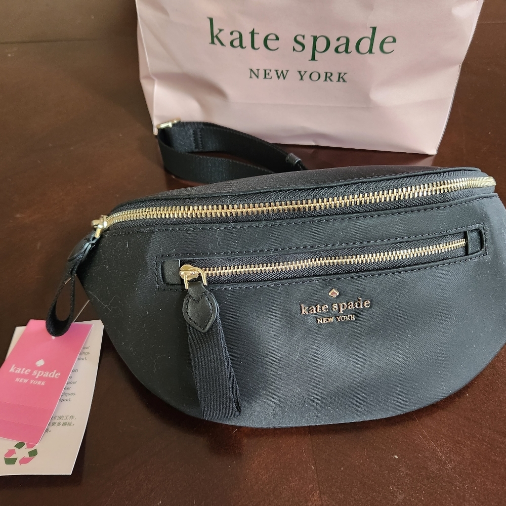 NWT Kate Spade black belt bag